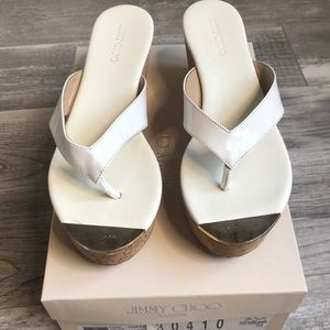 Jimmy Choo White Patent 121 Pathos Sz 38